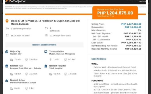 Your Dream Home Awaits! La Poblacion, SJDM – Pag-IBIG Financing Accepted