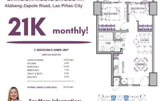 2 Bedroom Unit in Sonora Garden Residences